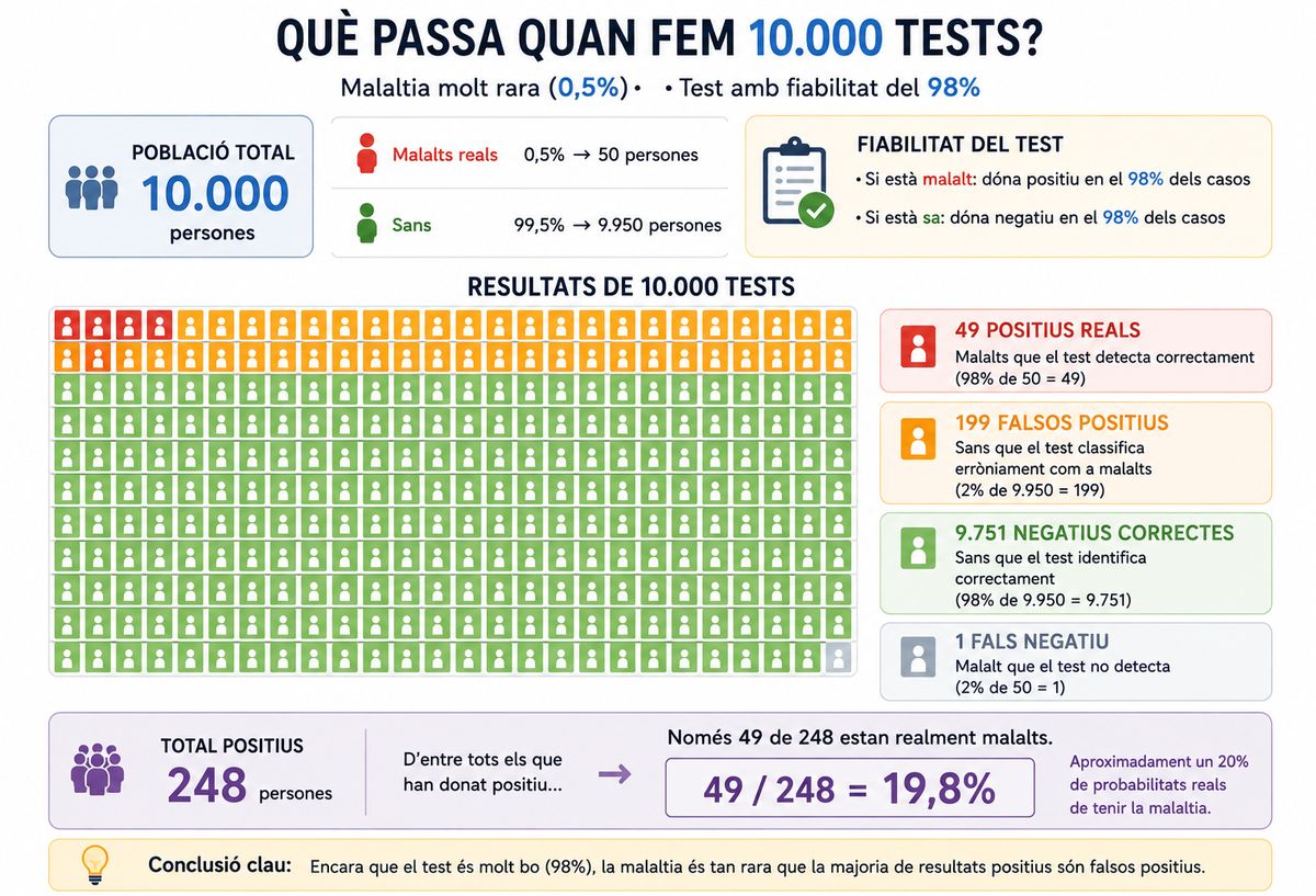 Resultats de 10.000 proves mèdiques