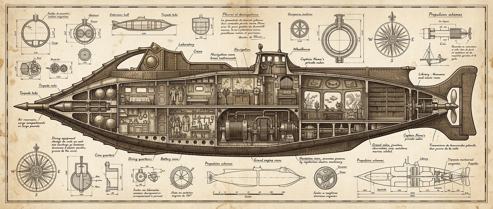 recreació del Nautilus de Jules Verne