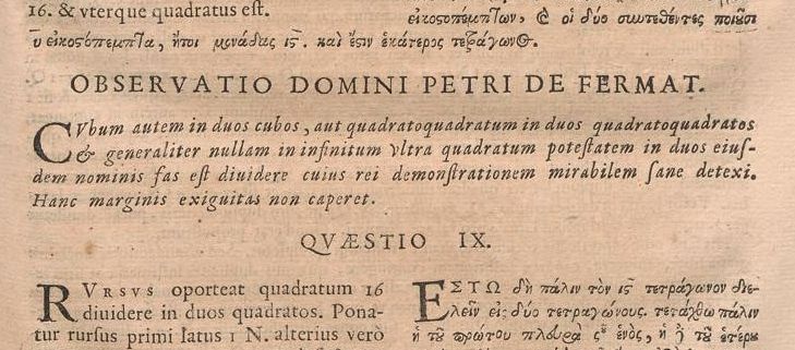 Reproducció de la nota de Fermat