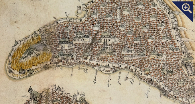 Mapa de Constantinople per Piri Reis (1521)