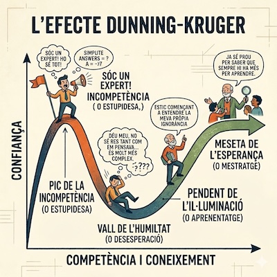 Representació gràfica de l'efecte Dunning-Kruger