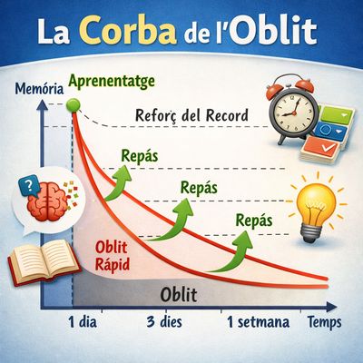 Représentation de la courbe de l’oubli avec la perte de mémoire au fil du temps