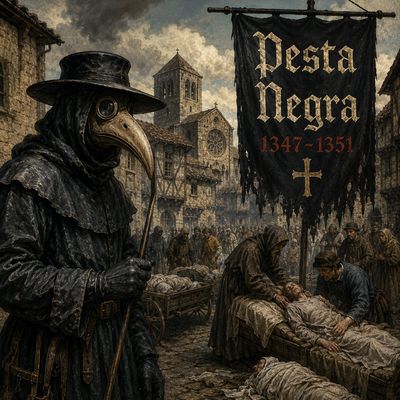Metge de la pesta durant la pandèmia de pesta negra en una ciutat medieval europea del segle XIV