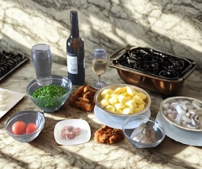 ingredients de la sipia amb pesols