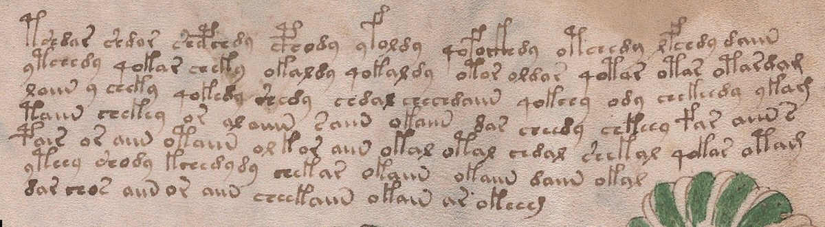 Fragment del text Manuscrit Voynich